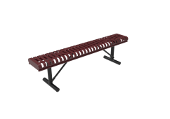 Slatted Steel Rolled Bench without Back